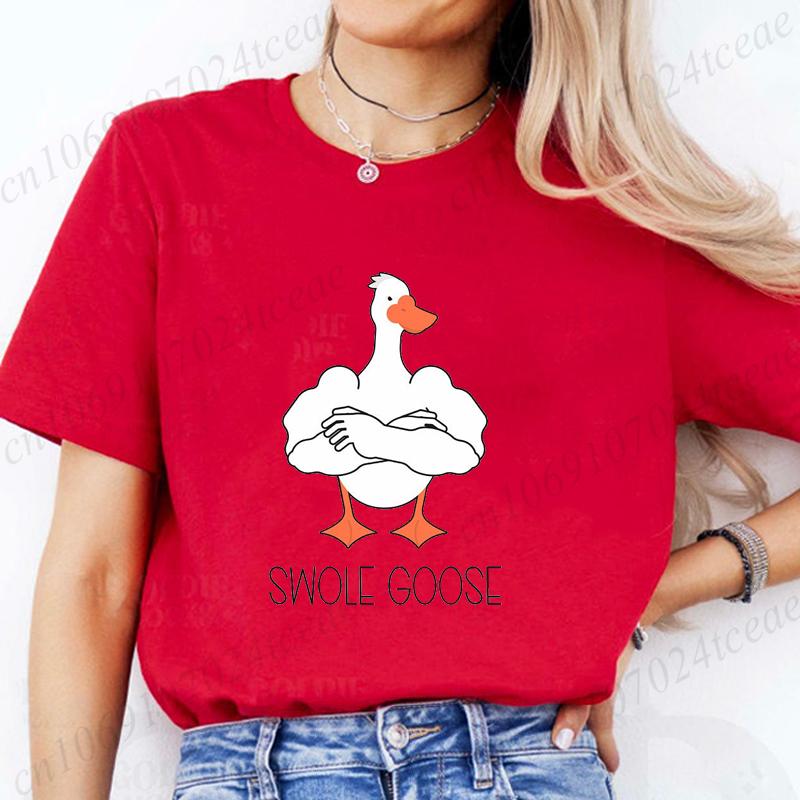 Swole Goose Gym Pump Cover Printed T-Shirts for Men,muscle Mommy Shirt,funny Goose T-shirt Shirt for Gym,Women's Tee Clothing
