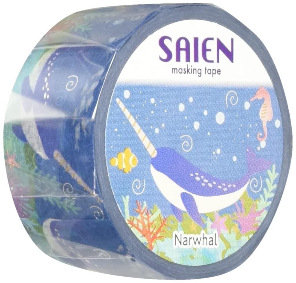 Japanese Washi Masking Tape In 20mm X 5m Narwhal Made Japan SAIENUR-3105