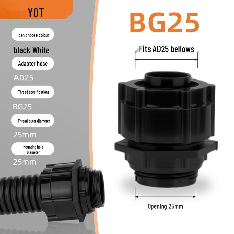 Raccordo dritto filettato a innesto rapido BG in Nylon PA66 per tubo corrugato