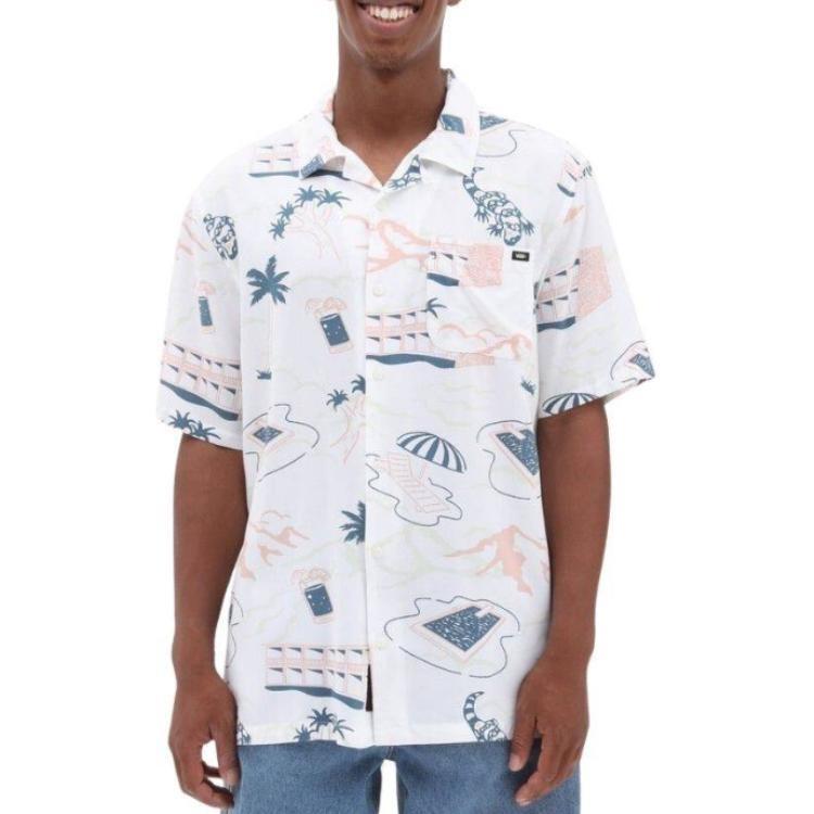 Vans Scenic Shirts Men's White Lapel Moderate Other VN0007X5WHT