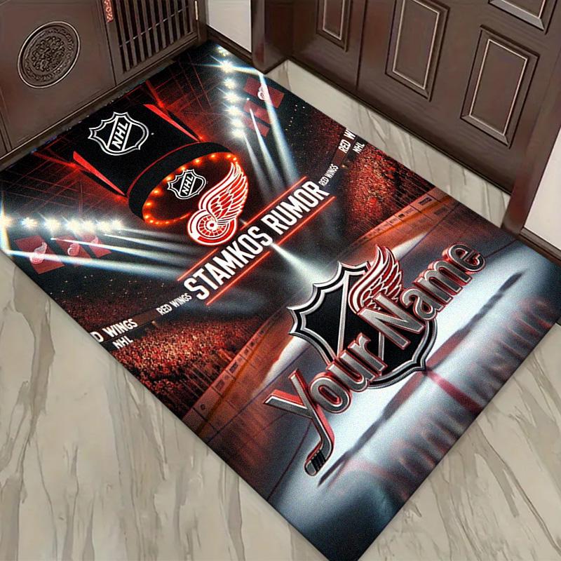 Name Custom Detroit Red Wings Carpet Rug for Living Room Bedroom Home Sofa Decoration,Kids Play Non-slip Floor Mat