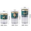 Food Storage Container, Glass Sealed Jar with Lid, Kitchen Storage Bottle, Household Moisture-proof Tea Can, Metal Rack