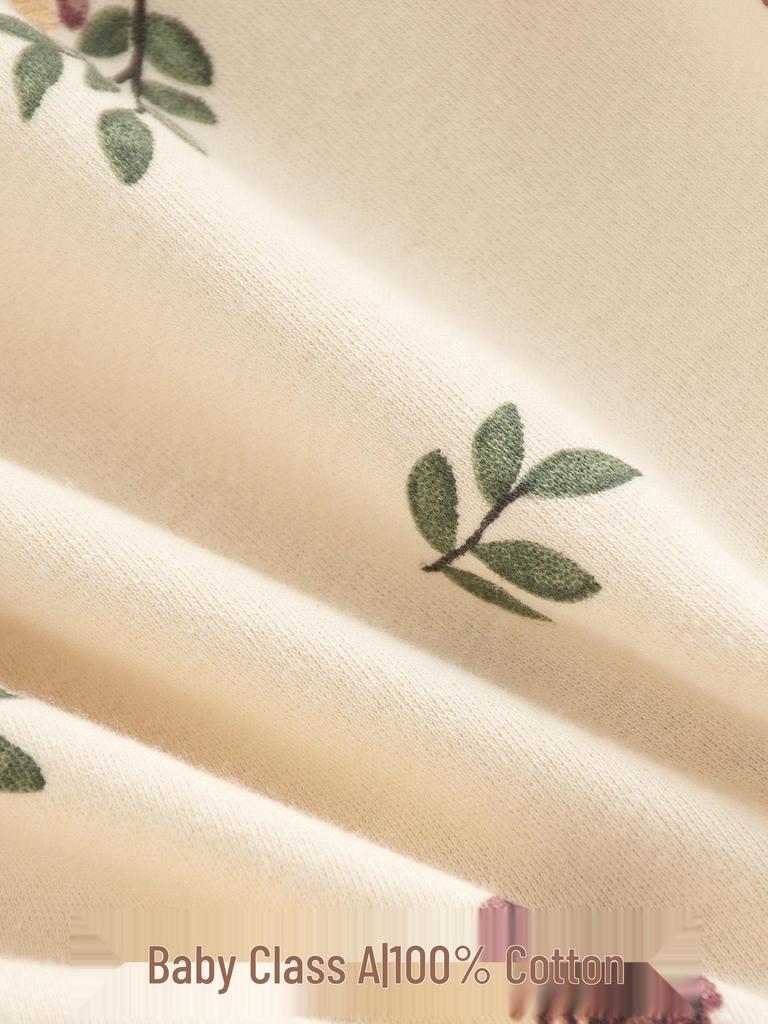 Jesienne bawełniane pajacyki dla niemowląt w stylu skandynawskim z motywem żołędzi: Dziecięca bezszwowa zimowa warstwa bazowa