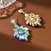 Exquisite Luxury Rhinestone Crystal Flower Stud Earrings for Women - Colorful and High-End Feel