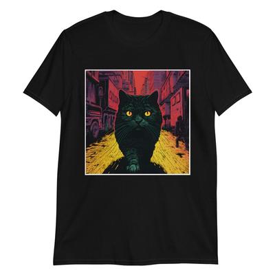 Urbane Katze: Riesenkatze in Stadtlandschaft T-Shirt