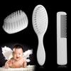 Baby Hair Brush & Comb Set In White Soft Gentle for Babies Toddlers Essentials