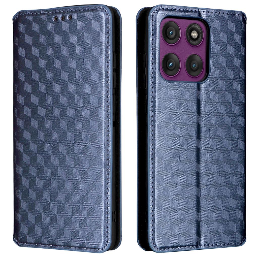 For Motorola Edge 60 Pro 5G Case Wallet Rhombus Imprinted Leather Phone Cover