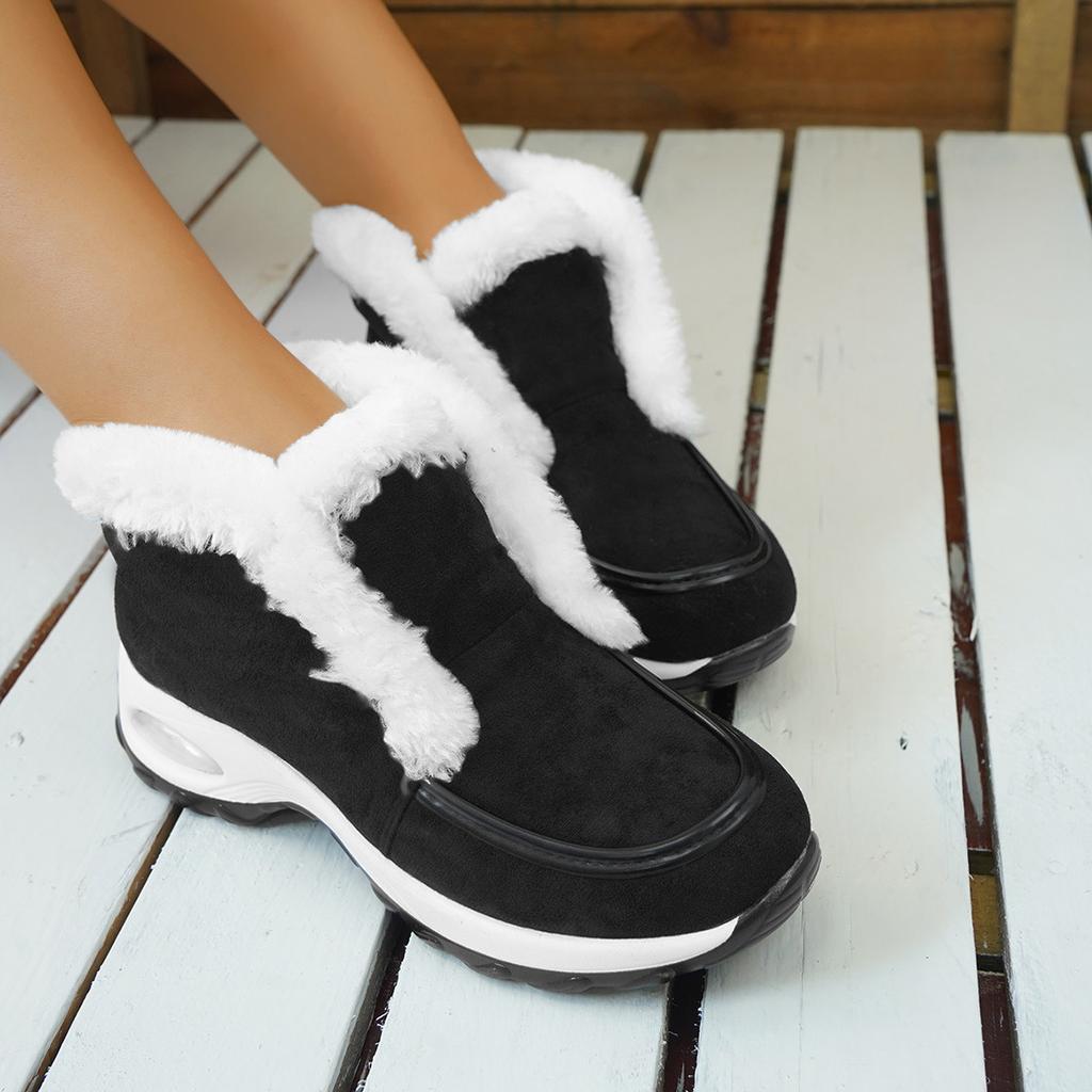 Large size snow boots for women, muffin thick-soled velvet to keep warm, women's cotton shoes for women