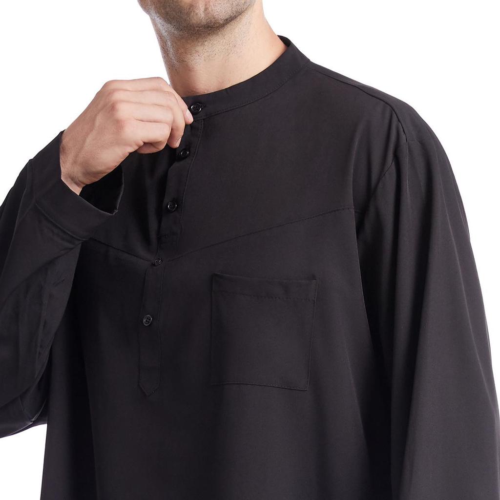 Men's Plus Size Ethnic Round Neck Robe Set - Middle Eastern and Southeast Asian Style