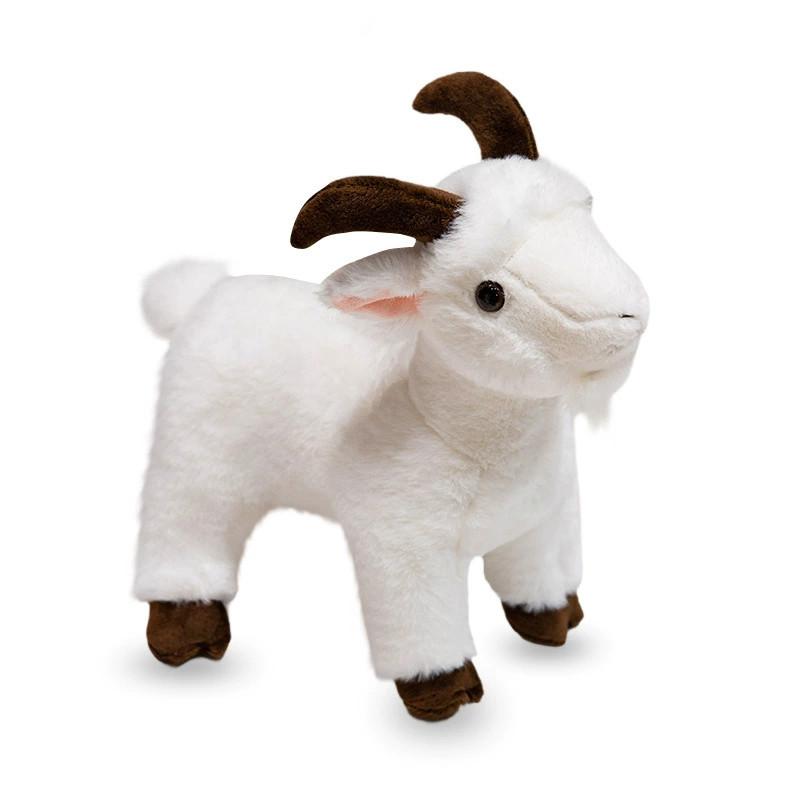 

Toy Goat Plush Animal Short Fur Little Sheep Childrens Bedroom Decoration Gift 30cm белый