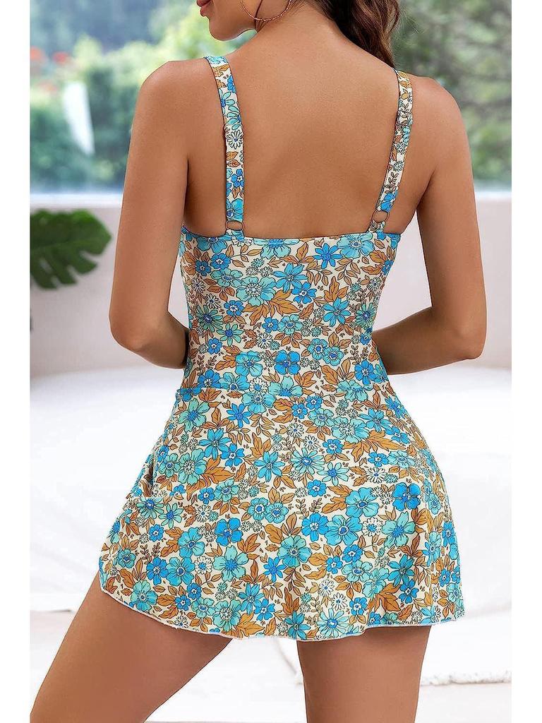 2024 Women's Plus Size Lace-Up Tankini Swimsuit - European & American Beach Vacation Style