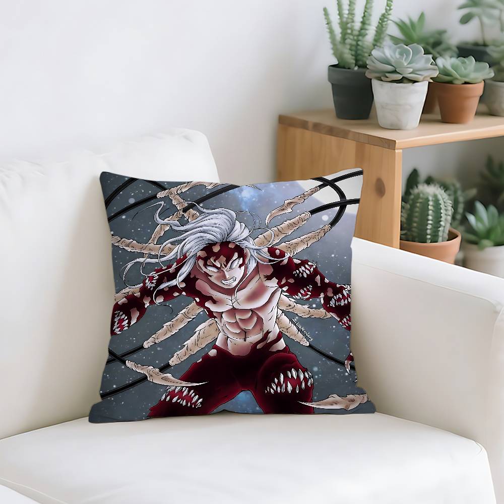 Kibutsuji Muzan Pillow Case Cushion Cover Soft Cute Throw Pillow Case For Car Sofa Pillowcase Polyester With Zipper