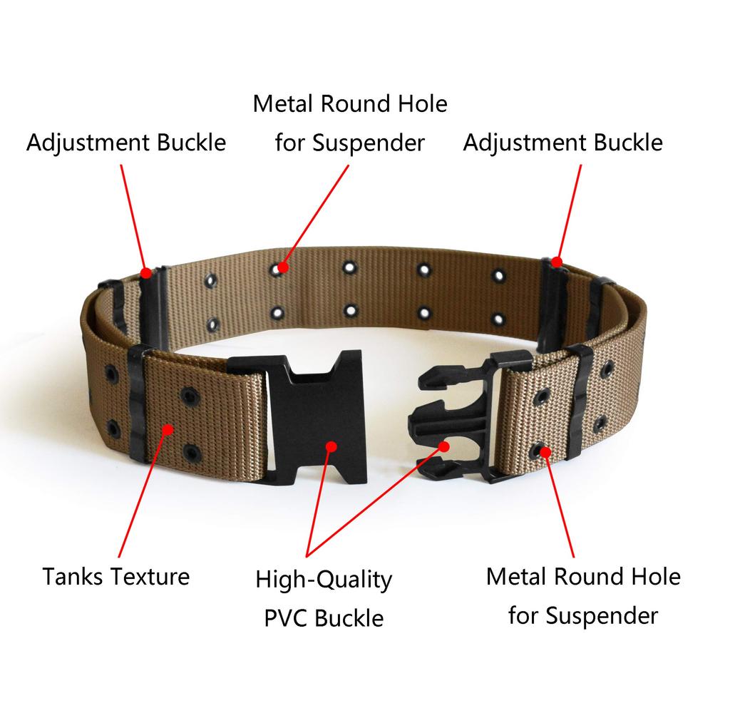 UltraKey Tactical Adjustable Security Military Heavy Duty Rescue Belt for Outdoor Sports and Adjustable Belt, Hunting, Brown,