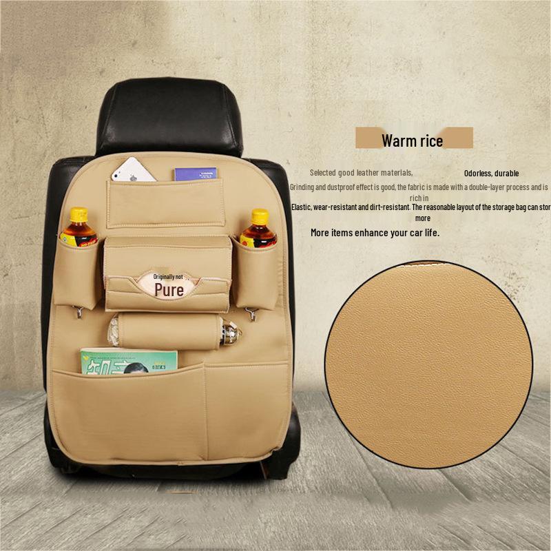 Waterproof Leather Car Seat Back Storage Pocket