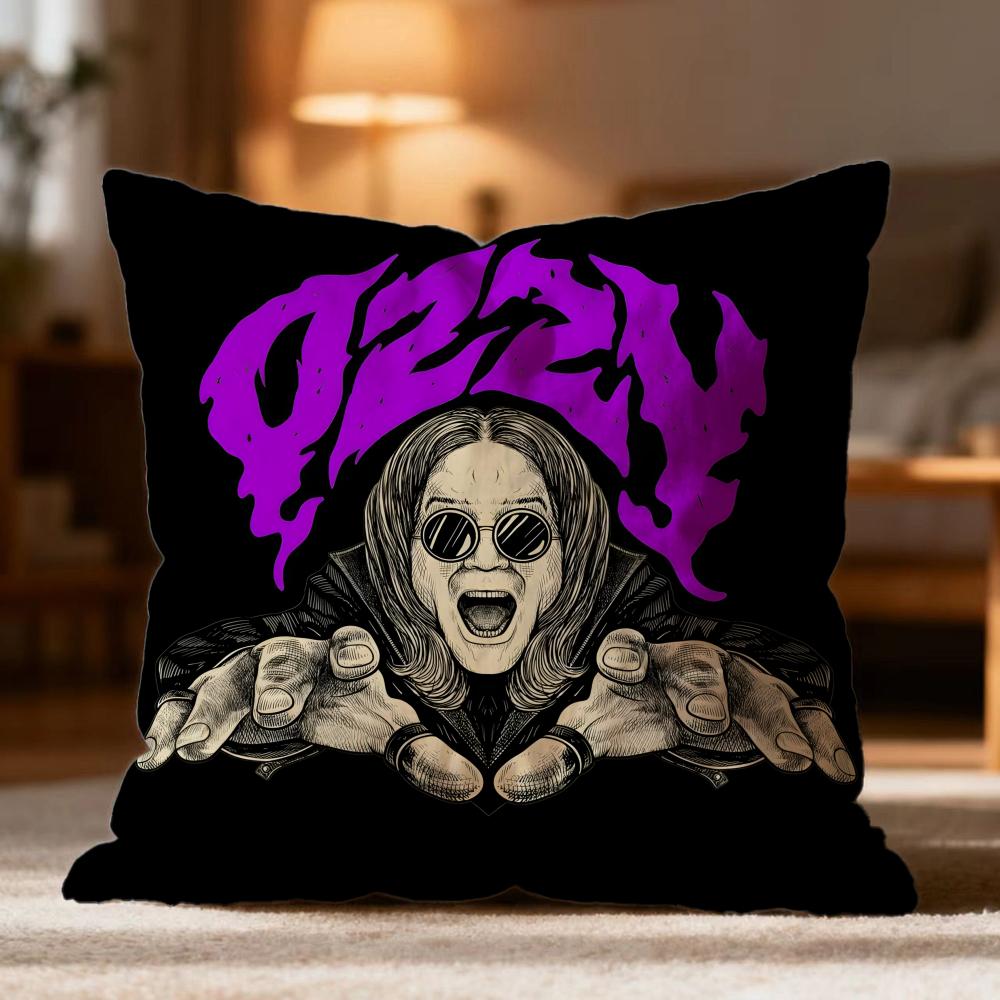 Fashion O-OOzzy Osbourne Cushion Cover Soft Washable Pillow Case Multi-Scene for Couch Bed Travel Office Use