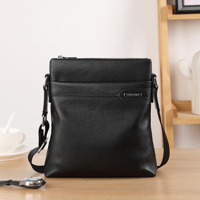 SCHWARZETIENNE Men s Genuine Leather Crossbody Shoulder Bag