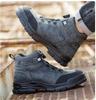 Fashion Rotating Buttons Work Boots Men Steel Toe Shoes Safety Boots Puncture-Proof Protective Shoes Waterproof Indestructible Shoes New