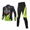 Mens Cycling Jersey Shorts Set Long Sleeve Quick Dry Breathable Mountain Road Bike Apparel