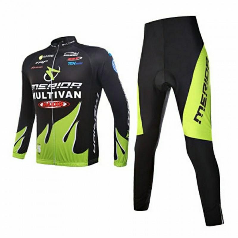 Mens Cycling Jersey Shorts Set Long Sleeve Quick Dry Breathable Mountain Road Bike Apparel