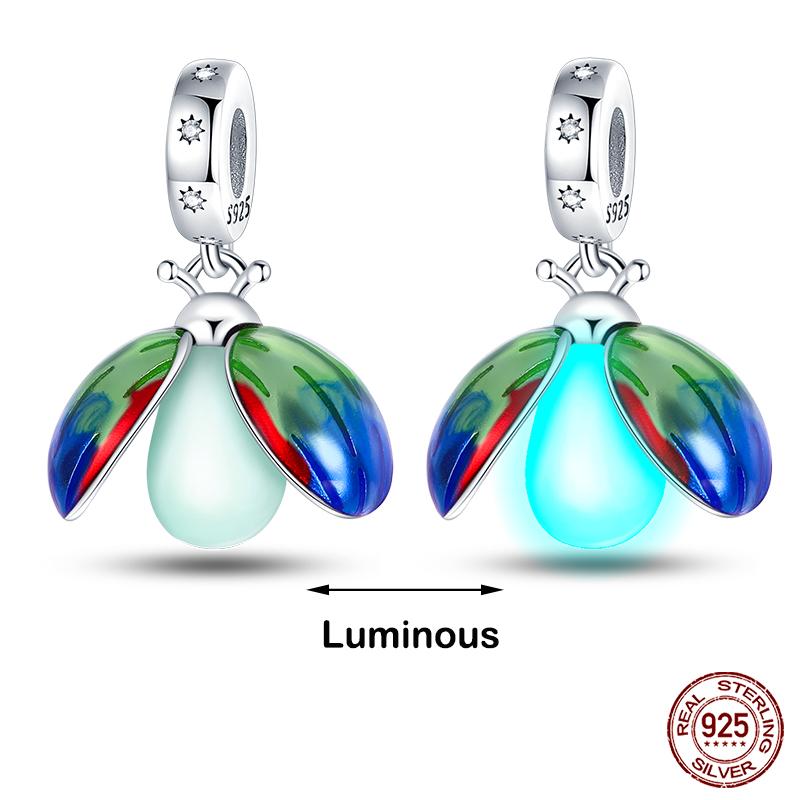 Kupferfarbene Im Dunkeln leuchtende Glühwürmchen Honigbiene Stern Anhänger Perlen Passen Qikaola Original Armbänder Feiner DIY Schmuck Geschenk