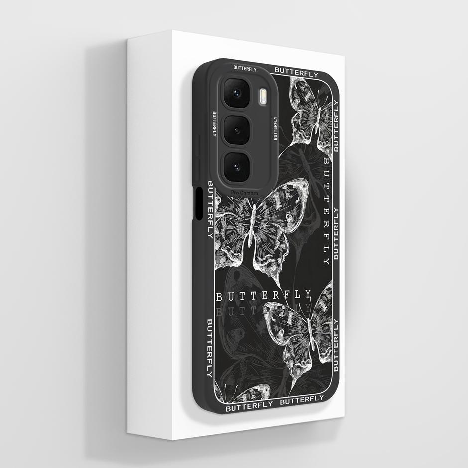 Pentru carcasa Infinix Hot 60i 4G Fashion Prevalent Fluture Silicon Lichid Moale Bumper Protector Cover Pentru Infinix Hot60i 4G Funda
