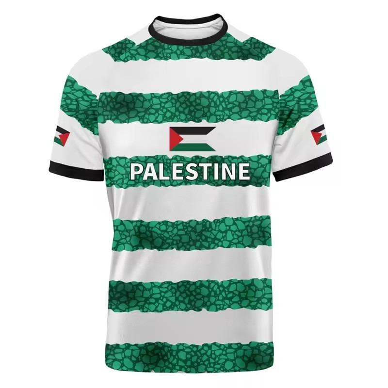 ForYourBeauty Heren Palestijnse Vlag Jersey T-shirt Ademend 3D-print S