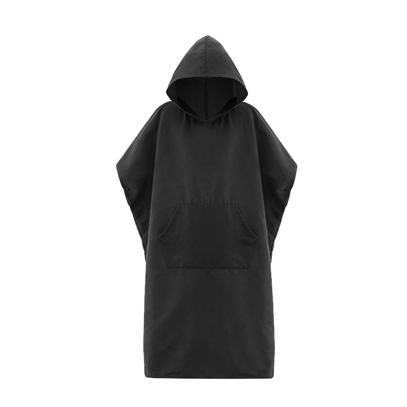 Quick Dry Custom Microfiber Suede Surf Poncho Customized Beach Towel Poncho Robe With Hooded 90x105cm&200 чёрный