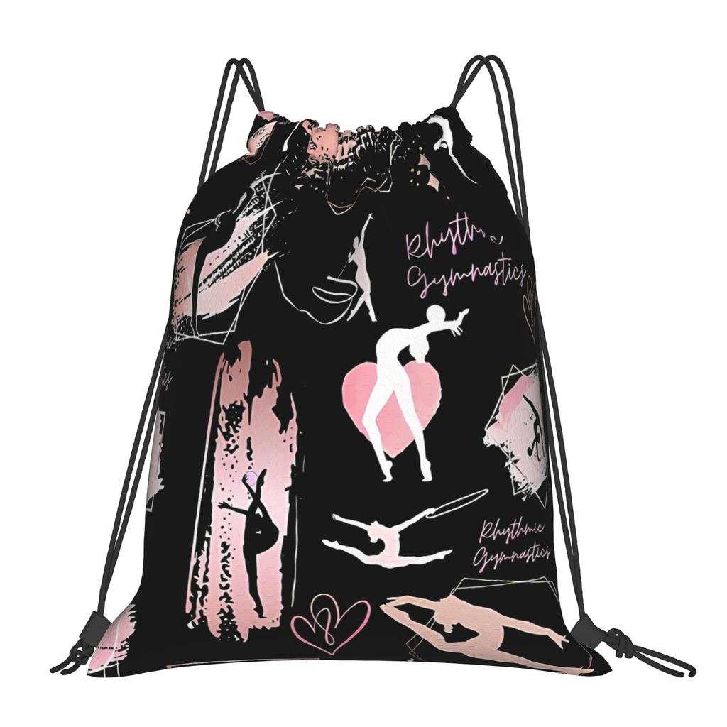Gymnastics Rhythmic Print Portable Sports Riding Gym Drawstring Storage Sporty Backpacks