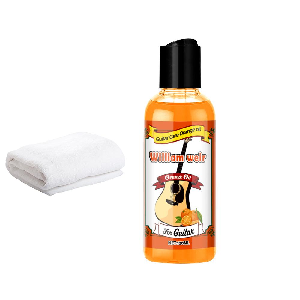 

120ML Fretboard Oil - Quick-Drying Guitar String Winder Portable Guitar Care Orange Oil With Cleaning Cloth Guitar 1PCS