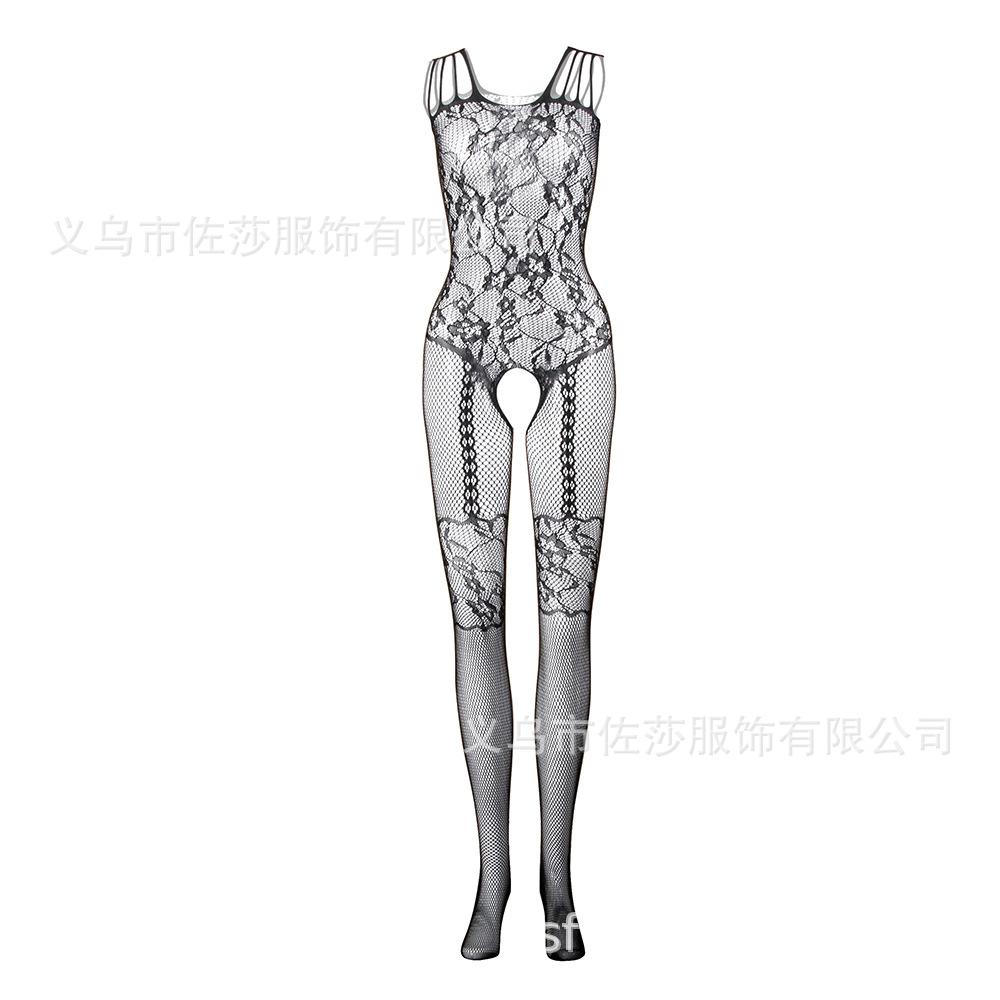 Sex underwear sexy one-piece black stockings women's suspenders hollow perspective temptation one-piece netwear net socks
