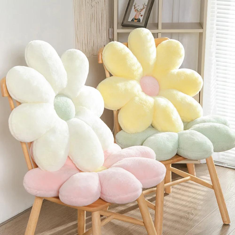 Soft Petals Car Seat Cushion Fluffy Tatami Mat Multifunctional Flower Plush Pillow  Living Room
