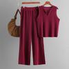 Fashion Wind New Fashion Casual Knitting Vest Pants Suit Knitted Vest and Pants Set