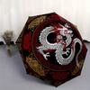 Chinese Dragon Yin Yang Symbol Circular Art PrintUmbrella with Cute Design, Portable 3-Fold Compact Umbrella for Men & Women, Valentine's Day Mother's