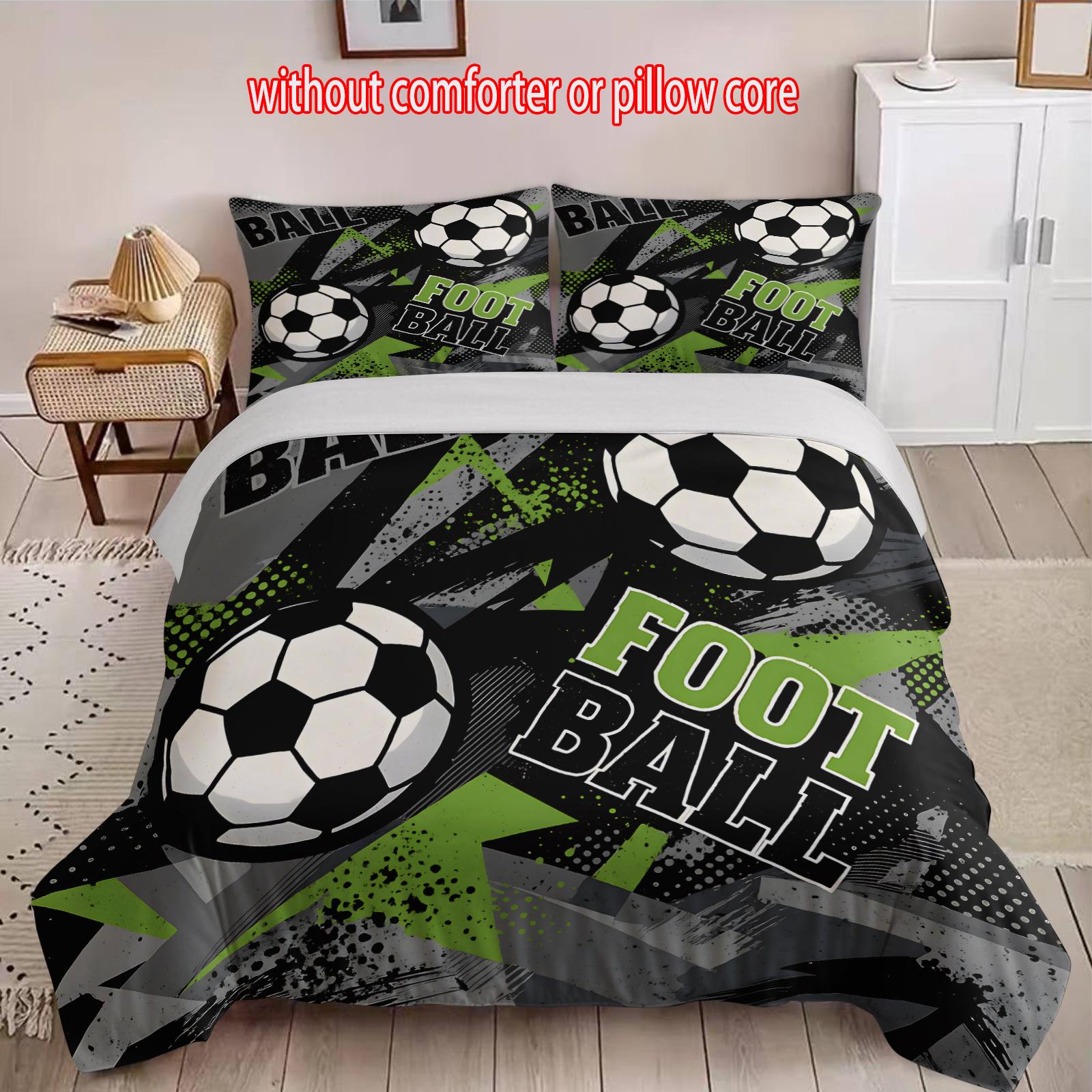 

Sports Football Three-Piece 3D Digital Printing Quilt Set cover 90 * 200 + and 50 * 75 * 1