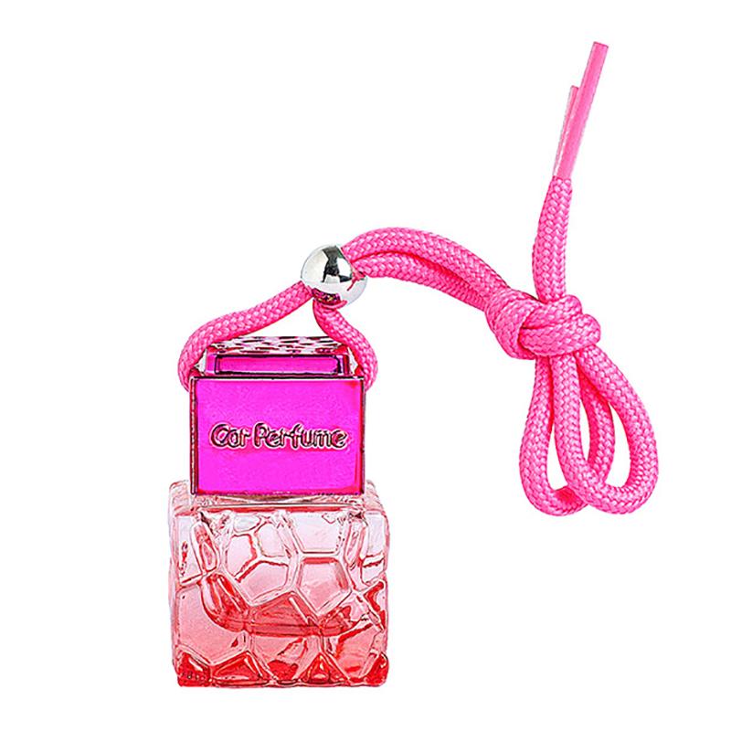 1Pcs 10Ml Rose Red Cap Colored Water Cube Empty Bottle Car Essential Oil Diffuser Fragrance Air Freshener Perfume Bottleornament