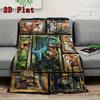 Dinosaur Collage 2D Flat Pattern Flannel Blanket, High quality All Seasons, Home Decor, Warmth and Comfort, Perfect for Christmas Gifts.