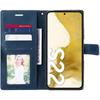 Coque pour Samsung Galaxy S22 Protection Cuir Synthétique Anti-Rayures Bleu Marine