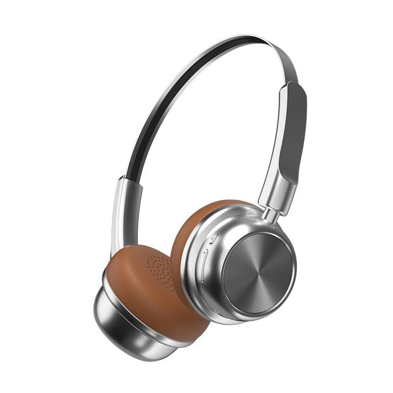 Retro Fashion Maillard Metal Bluetooth Headset 5.4 Headset Long Battery Life