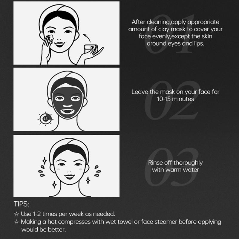 Bamboo Charcoal Mud Mask Gentle Cleansing Oil Control Clean Pore Blackhead Clay Mask
