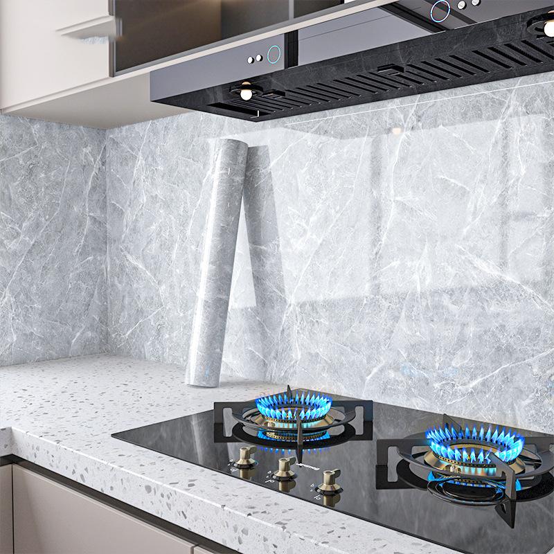 Marmor Selbstklebende Tapete Aluminiumfolie Wandaufkleber Wasserdichte Kontaktpapier Für Küche Dekorfolie Heimdeko