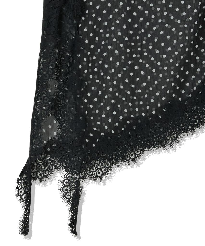 Penfield Dot Lace Layered Wrap Skirt Black_Fs7Ws03F
