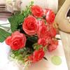 1 Bouquet 15 Heads Artificial Rose Faux Silk Flower Party Xmas Wedding Decor