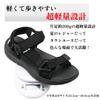 Mozu Sports Sandals with Strap Soft and Cushioned EVA Size 0800A Men's Ultra-Lightweight 3-Point Adjustment, Lining, Top, (Black, LL)
