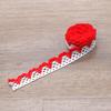 White Lace Trim with Colored Cotton Edges for DIY Decorative Tablecloths, Curtains, and Sofas