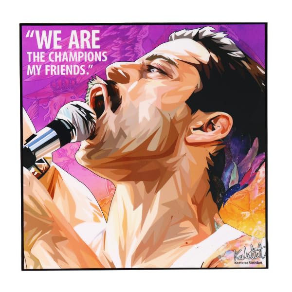 Art Frame Queen Freddie Mercury KEETATAT SITTHIKET Freddie Mercury Queen Singer Rock Band Pop Art Frame Interior Art Pop Art Painting Overseas Poster