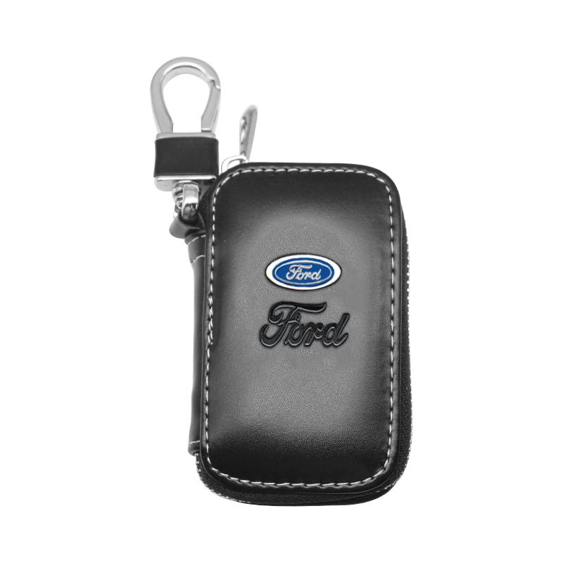 HZTJ3 Leather Key Wallet Car Key Bag Multi Function Key Case For Ford F-150 Fiesta Focus 2 3 4 Mondeo Ecosport Kuga Fusion Accessories ycbs9
