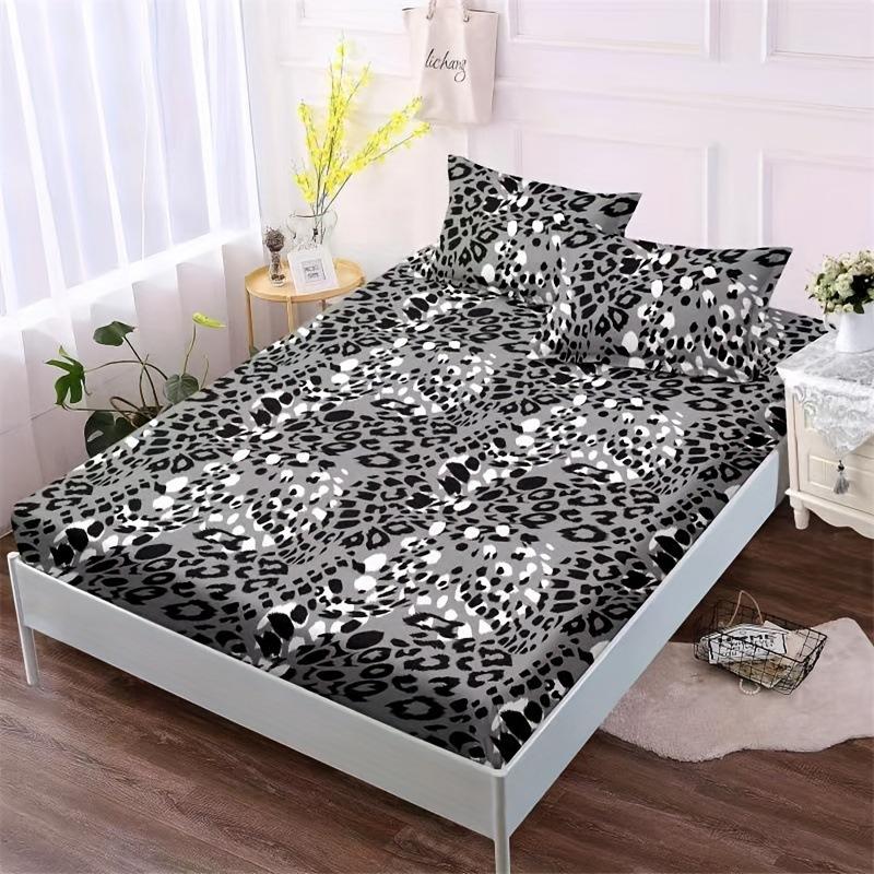 Leopard Print Texture Pattern Mattress Three-Piece Digital Printing Bedroom Room School Dormitory Bedding Decoration
