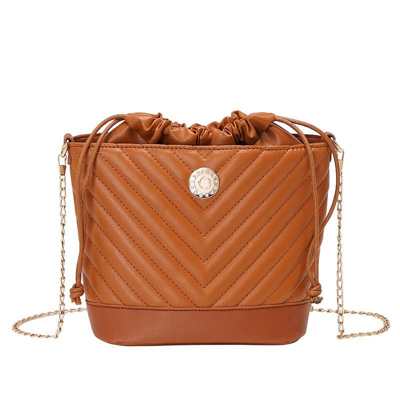 Sweet And Lovely 2022 Ladies Bucket Bag Embroidered Crossbody Bag коричневый
