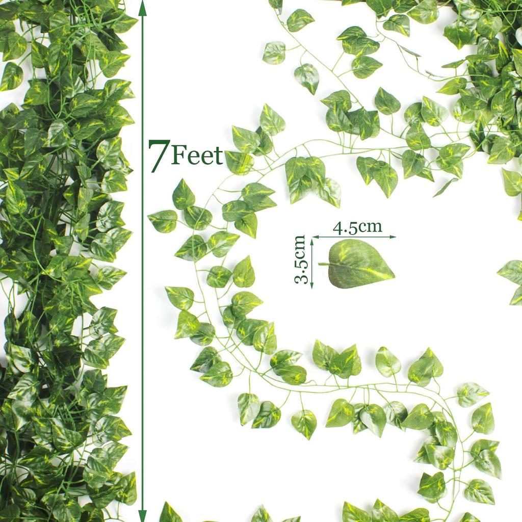 24 Pack 173ft Artificial Ivy Vines Fake Garland Leaves Plants Hanging Greenery Garland for Bedroom Wedding Party Garden Wall Decoration