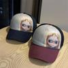 New Niche Trendy Brand Cartoon Printing Contrasting Color Breathable Mesh Baseball Cap Women's Spring and Summer Sun Protection Face Small Cap
